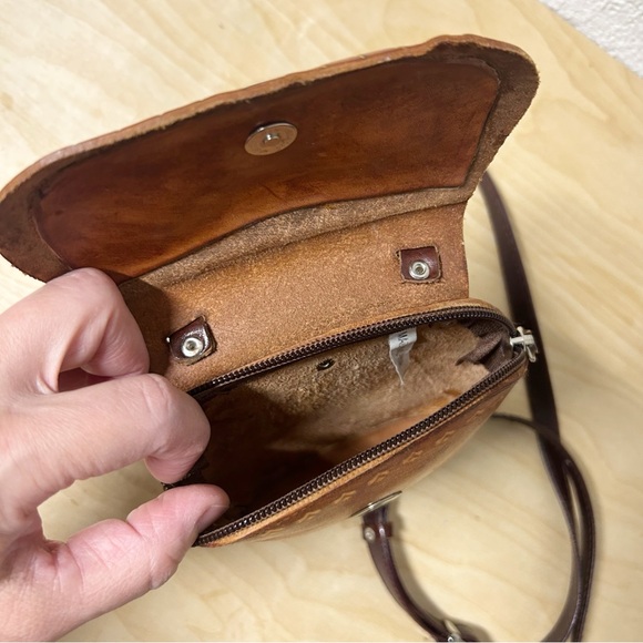 Vintage Owl Tooled Cowhide Leather Mini Crossbody Bag, Owl Pouch, Handmade EUC - Picture 8 of 9